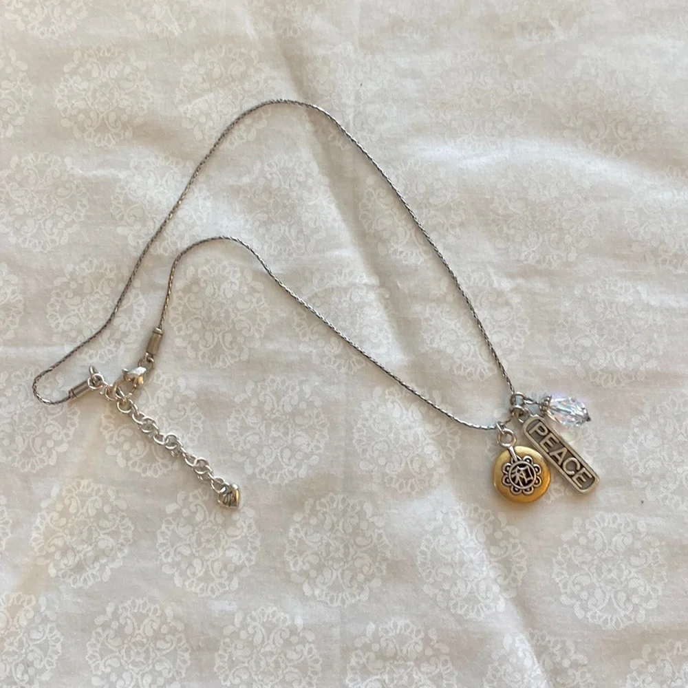 Brighton gold & silver Chinese PEACE charm necklace - Picture 1 of 6